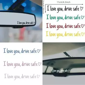 Я люблю тебя, безопасное вождение, украшение для зеркала заднего вида, благослови водителя, пусть у тебя будет гладкое путешествие, наклейка Inferiot, украшение для салона автомобиля серебряный