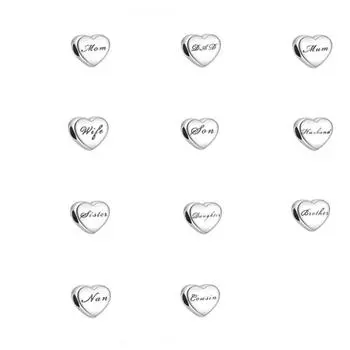 Я люблю тебя до луны и обратно в форме сердца, подвеска из бисера, подходит для оригинального модного браслета, ювелирные изделия своими руками, женские украшения