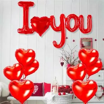 Я люблю тебя, красные воздушные шары с надписью «Любовь» Набор воздушных шаров на День святого Валентина, День рождения, свадьбу, вечеринку, украшение One Size
