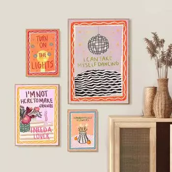 Я могу купить себе цветы Печать Музыка Настенное искусство Иллюстрированные цветы Тексты песен Постер Галерея Стена Эстетика Холст Картина Декор 21x30cm No Framed