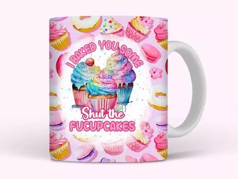 Я просто испекла тебе торт Керамическая кофейная кружка с отметкой Fucupcakes Единорог Мороженое Кот 301-400ml