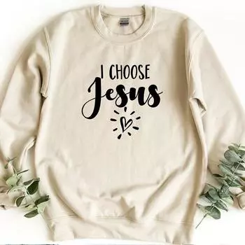 Я выбираю женские толстовки с принтом «Иисус Любовь Сердце» и круглым вырезом, толстовки с рисунком, мотивационная одежда, пасхальные церковные топы S чёрный