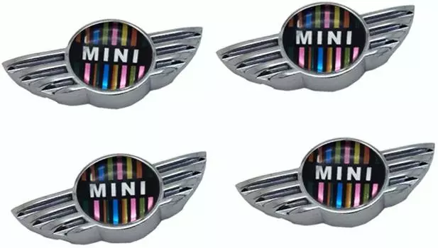 YaaGoo Flywing Design License Plate Frame Bolt Screw Fastener with Safety Screw Caps for Mini Cooper Universal Fit (Rainbow)