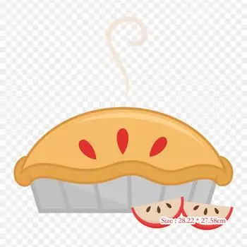 Яблочный пирог с термопереносной печатью, виниловые нашивки, наклейки для одежды, аппликации «сделай сам», моющиеся нашивки