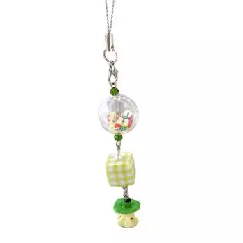 Яблоки Бисерная цепочка для телефона Многофункциональная подвеска для телефона Стильный мобильный аксессуар Подвеска для сумки для телефона и телефона зелёный