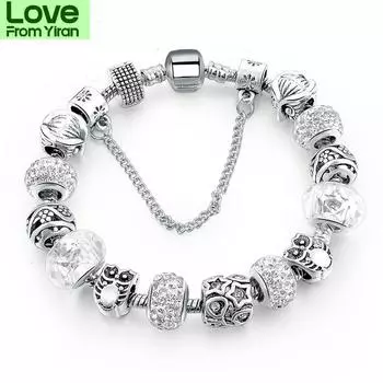 Yada Stock Ins модные высококачественные браслеты с совой и браслеты для женщин, браслеты с сердечками своими руками, браслеты с подвесками и кристаллами, ювелирный браслет Bt200264 17cm