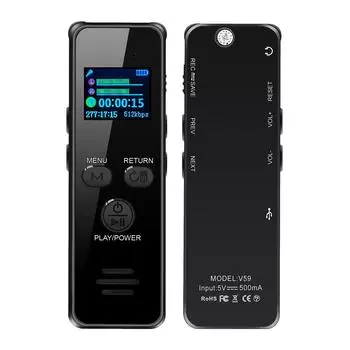 Yaergor V59 128 ГБ цифровой диктофон для встреч, голосовое записывающее устройство, диктофон с Mp3-плеером, шумоподавление 8GB