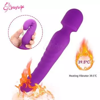 YAFEI с подогревом AV Magic Wand Массажер Вибратор 7 скоростей Силиконовые товары для взрослых для женщин Секс-игрушки 22cmX4.2cm