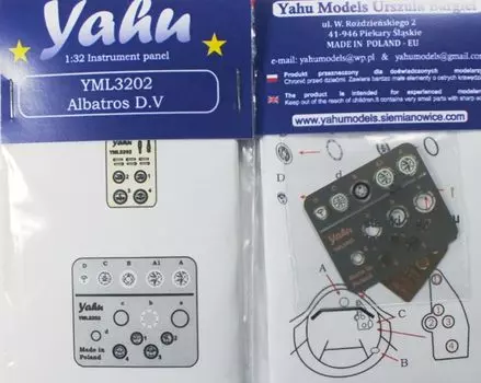 Yahoo Модель Альбатрос Цветная приборная панель Wingnut Wings и Пластиковые детали модели YML3202 1/32 D.5 (для других)