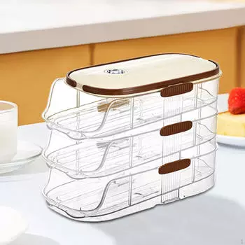 Яичный дозатор с автоматическим вращающимся контейнером для хранения, прозрачный, большой емкости, экономит место на стойке