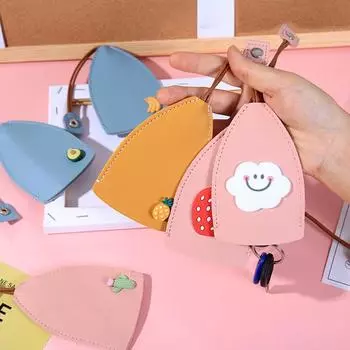 Яйца PU кожаный брелок персиковый мешочек вишневый ключницы кошельки выдвижной типа ключница ключница J