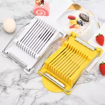 Яйцерезка 12 линий из нержавеющей стали для быстрой нарезки сыра, грибов, клубники, простой в использовании измельчитель яиц для вареных вкрутую яиц белый