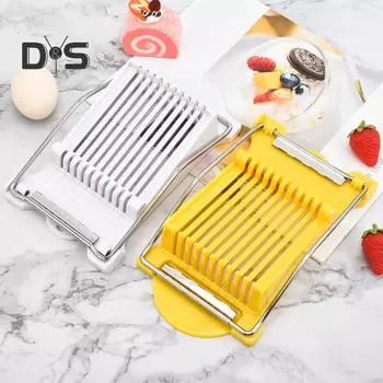 Яйцерезка 12 линий из нержавеющей стали для быстрой нарезки сыра, грибов, клубники, простой в использовании измельчитель яиц для вареных яиц, обед белый