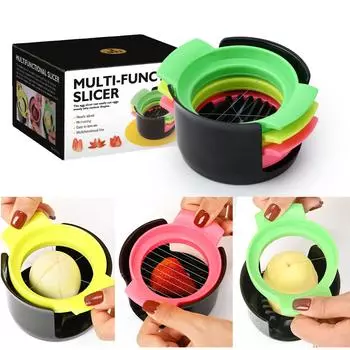 Яйцерезка 3 в 1, резак для яиц, приготовленные фрукты, колбаса, срезанный цветок, бенто, фруктовый гарнир, слайсер, кухонные аксессуары, инструменты разноцветный