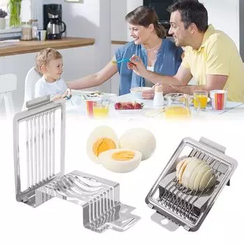 Яйцерезка стальная вареная яйцерезка многофункциональная измельчитель гаджет кухонный резак формы Q4B3 Silvery-1pcs