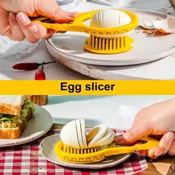 Яйцерезка Yousheng, инструмент для чистки скорлупы, нержавеющая сталь, легко очищаемая, для нарезки яиц, для крекера, для нарезки сваренных вкрутую яиц, для салатов, сэндвичей жёлтый