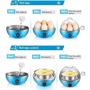 Яйцеварка, электрическая яйцеварка на 14 яиц, идеальная яйцеварка для варки яиц вкрутую, полка для варки овощей на пару EU белый