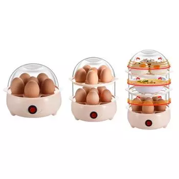 Яйцеварка Rapid Egg Cooker, вместимость 6/12/18 яиц, электрическая яйцеварка для варки яиц всмятку, средней крутизны, многофункциональная Single layer белый
