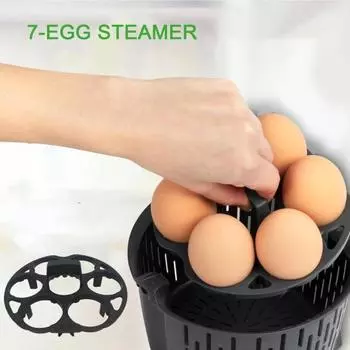 Яйцеварка с 7 отверстиями, простая в использовании, нетоксичная пищевая силиконовая подставка для приготовления на пару кухонных принадлежностей чёрный