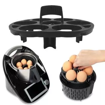 Яйцеварка с 7 отверстиями, простая в использовании, нетоксичная пищевая силиконовая подставка для приготовления на пару кухонных принадлежностей чёрный