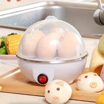 Яйцеварка с автоматическим отключением питания Home 7 Eggs Multi-Functional Steamed Egg Custard Boiled Egg Machine Breakfast Artifact EU белый