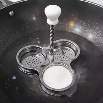 Яйцеварка с пружинной ручкой, высокая термостойкость, нержавеющая сталь, 3 сетки, держатель для яиц на пару, товары для дома серебряный