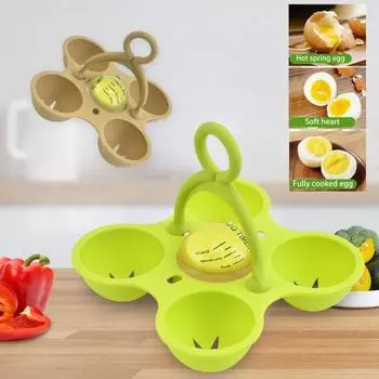 Яйцеварка, удобный таймер для изменения цвета яйцеварки, прочный термостойкий яйцеварка для домашней кухни зелёный