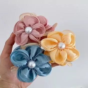 Яйцо Цветок Жемчуг Волосы Коготь Женщины Девочки Милые Акриловые Жемчуг Заколки Летний Пляж Гавайский Головной Убор Заколки Для Волос Аксессуары оранжевый