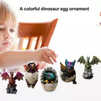 Яйцо динозавра, смоляное украшение, настольная фигурка динозавра в яйце, мини-динозавр, украшение для цветочного горшка, подарок для любителей динозавров