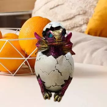 Яйцо динозавра, смоляное украшение, настольная фигурка в виде маленького динозавра в яйце, горшок для растений в виде мини-динозавра D