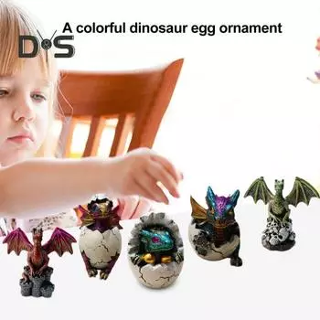 Яйцо динозавра, смоляное украшение, настольная фигурка динозавра в яйце, мини-динозавр, украшение для цветочного горшка, подарок для любителей динозавров A
