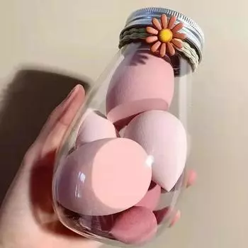 Яйцо для макияжа Сухое Влажное двойное применение Капли воды Диагональный разрез Яйцо для макияжа Независимая упаковка Без пудры Яичная пудра для макияжа розовый