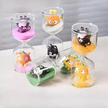 Яйцо для вечеринки Медвежонок Песочные часы Украшения для дома Мультфильм Дети Таймер 5/15/30/45 минут Время Простой Зыбучий песок 4 minutes фиолетовый