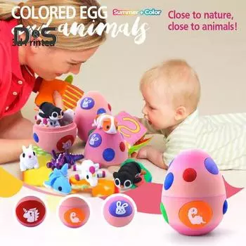 Яйцо дракона с мини-животными, 3D-печатные шарнирные фигурки животных внутри яйца, карманная игрушка для питомца, игрушка для детей, подарок, пасхальная корзина, наполнители зелёный