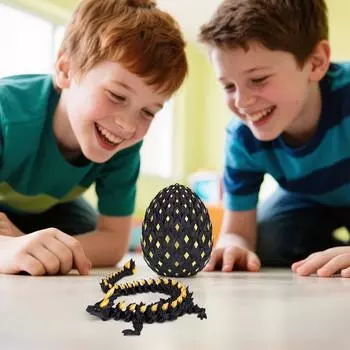 Яйцо дракона Таинственное яйцо дракона Светящаяся игрушка-артикулирующее животное Кристалл 3D-печатное яйцо динозавра Подходит для детей мальчиков девочек Домашнее украшение One Size