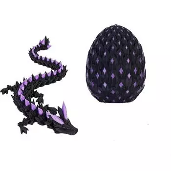 Яйцо дракона Таинственное яйцо дракона Светящаяся игрушка-артикулирующее животное Кристалл 3D-печатное яйцо динозавра Подходит для детей мальчиков девочек Домашнее украшение One Size