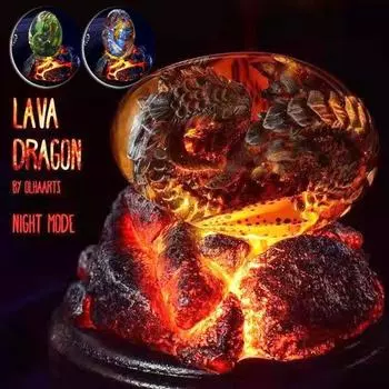 Яйцо лавового дракона, яйцо динозавра, сувениры, кристалл мечты, прозрачное яйцо дракона, изысканный уникальный подарок для детей, друзей, семьи Dragon egg (No base) красный