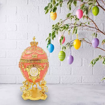 Яйцо Шкатулка для безделушек Эмалированная бижутерия для браслетов серег розовый