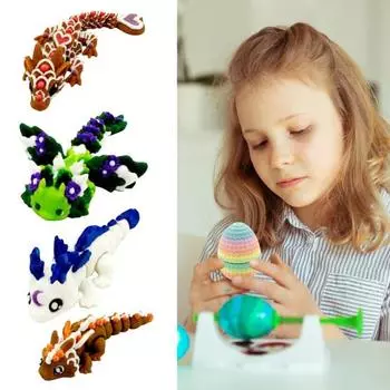 Яйцо таинственного дракона, красочное пасхальное яйцо дракона, напечатанное на 3D-принтере, подвижная шарнирная игрушка-дракон, пасхальная корзина, наполнители, подарки для любителей фэнтези A