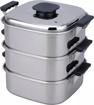 Яйцо тофу Mikojima Seisakusho, нержавеющая сталь 3, сделано в 045037, чайник, сталь, ярусы, 29 см, Япония, Цубамэ-Сандзё серебряный