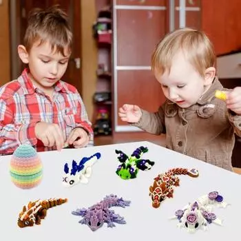 Яйцо Yousheng Small Mystery Dragon, 3D-печатное украшение в виде дракона, яркое цветное реалистичное пасхальное яйцо с полностью подвижным драконом C