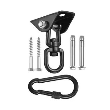 Yajuyi вращающийся гамак, подвесной прочный крюк для подвешивания качелей, подвесной стул из нержавеющей стали 1200 для черного комплекта на 360°, крюк, фунты, йога, чёрный