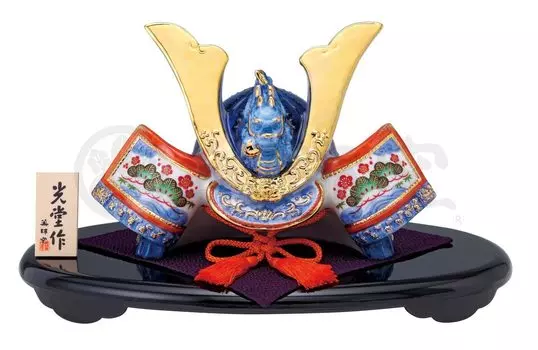 Яккуси Килн Праздник кукол мая Окрашенный нисики Шлем «Сёссэ» и Мальчик (Голубой Дракон, Сётику, Слива)