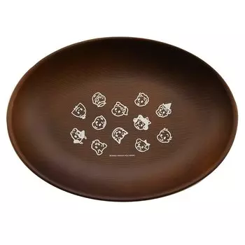 Yakusel OSAMU GOODS Plate Made in Japan Wood Grain Plate Microwave and Dishwasher Safe Diameter 25cm Oval Plate Face Chirashi