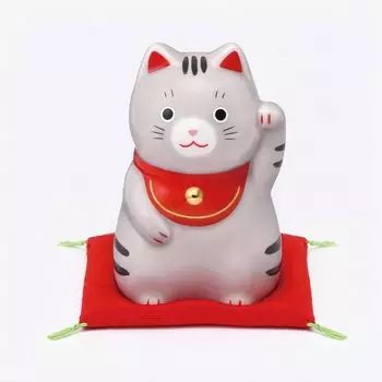 Yakushi Kiln Lucky Cat Lucky Cat удачи (Скумбрия, средняя) (с наклейкой)