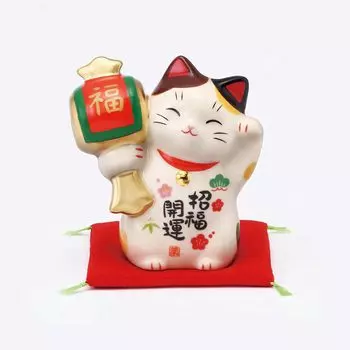 Yakushi Kiln Lucky Cat Удачи Удачи (Держатель молотка) (с наклейкой)