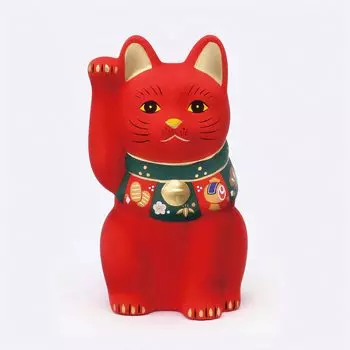 Yakushi Kiln Lucky Cat Удачи Удачи (Красный/Маленький) (с наклейкой) красный