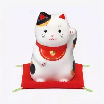 Yakushi Kiln Lucky Cat Удачи Удачи (Майк, Средний) (с печатью)