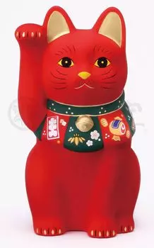 Yakushi Kiln Lucky Lucky Cat Lucky Украшение для интерьера Красный/Большой [7869] красный