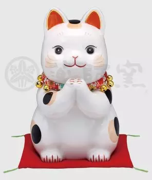 Якусигама Аяэ Фукуфуку Онегай Кот Удача Фэн Шуй Орнамент Интерьер Кот Кот Белый Высота (Очень большой/копилка) [7830] Размер 23(см) белый